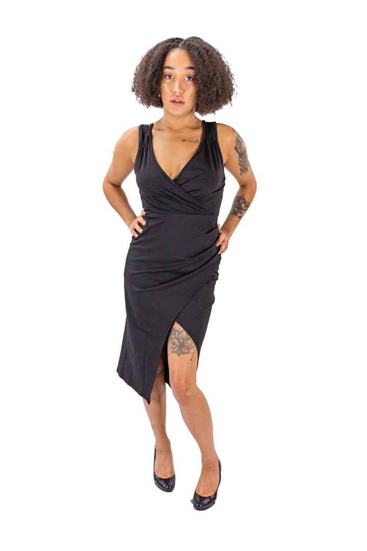 Slim-fit Sleek Affair Casual Black Dress